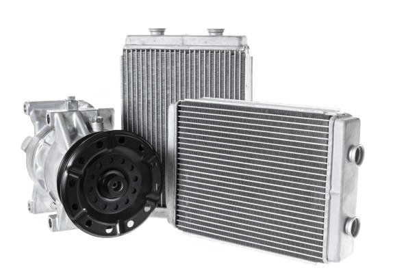 Engine cooling radiators and automotive air conditioning compressor Engine cooling radiators and automotive air conditioning compressor