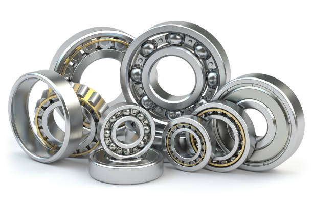 Bearings of different types isolated on white background. 3d illustration Bearings of different types isolated on white background. 3d illustration
