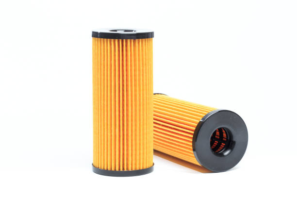 Oil , air , fuel filter for car on white background or isolated Oil , air , fuel filter for car on white background or isolated