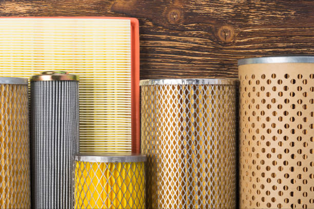 set of different filters for cars and trucks, close-up background set of different filters for cars and trucks, close-up background
