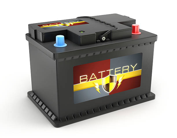 Car battery isolated on white. Clipping path included. (Please note that clipping path will be available in the largest file size purchase.)Similar: